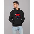 thumbnail image 2 of Argyle Love Emoji - Playful Hearts Graphic Men's Hoodie, 2 of 4