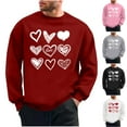 thumbnail image 7 of FAWUUDO Men Valentine's Tops Red Heart Printed Shirts Long Sleeve Clothes, 7 of 7