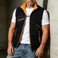 thumbnail image 4 of Ahabrexf Men's Sleeveless Casual Vest, Full Zip Stand Collar Printed Lightweight Polyester Outerwear with Zipper Pockets for Spring Autumn Daily Wear, 4 of 7