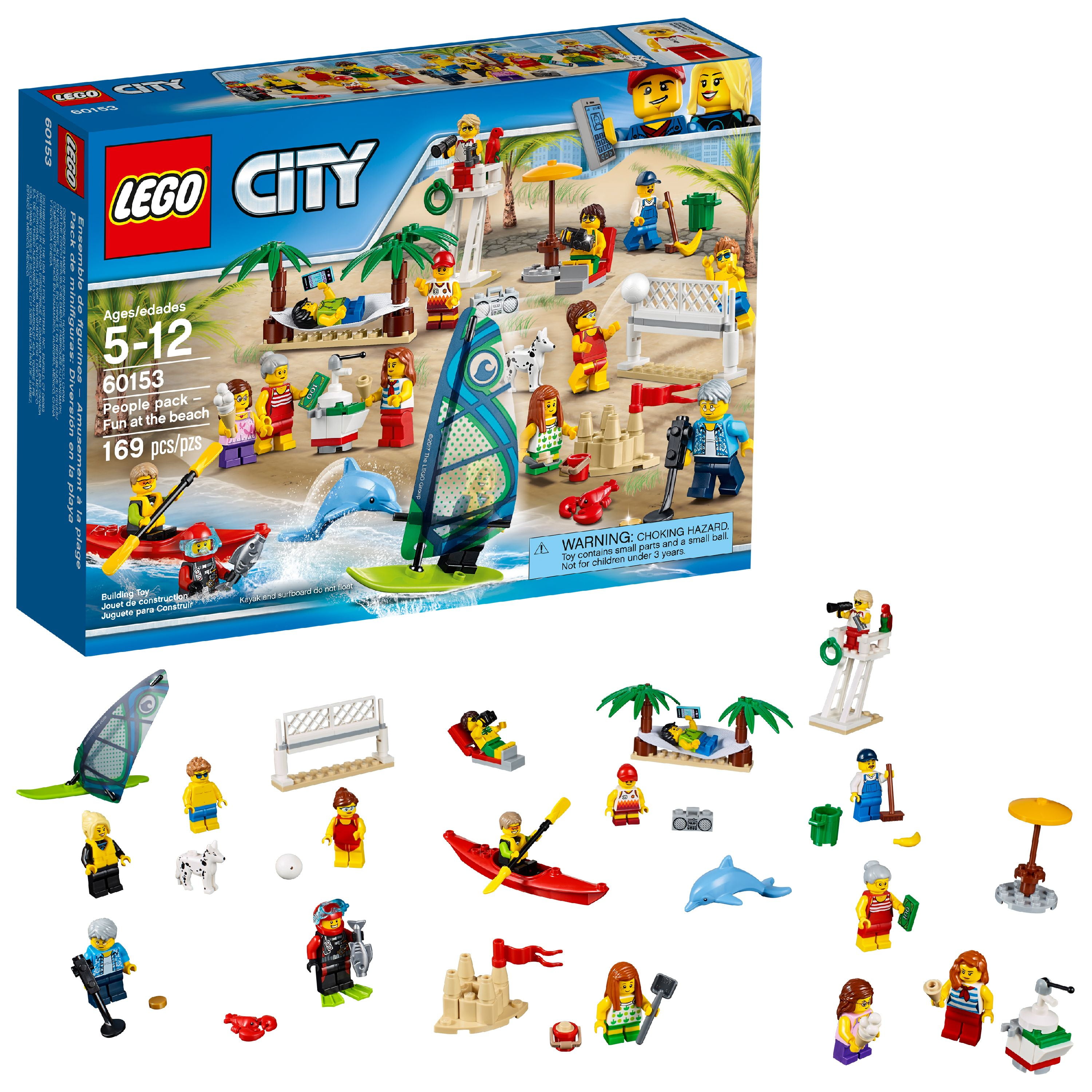Lego City Town 60153 People Pack Fun At The Beach Construction dolphin dog NISB 