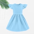 thumbnail image 4 of Ruyang Toddler Girls Solid Dresses Ruffle Fly Sleeve Crewneck A-line Tank Dresses Summer Casual Beach Vacation Midi Dresses, 4 of 9