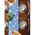 thumbnail image 2 of White Blue Starfish Coastal Table Runner 72 Inches, Summer Beach Nautical Ocean Bed Runner Dresser Scarves Tabletop for Indoor Outdoor Parties/Ceremony/Banquet, 16" x 72", 2 of 8