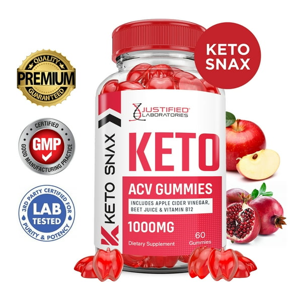 Keto Snax ACV Gummies 1000MG Dietary Supplement 60 Gummys