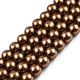 thumbnail image 1 of 20Strand Baking Painted Glass Pearl Bead Strands Pearlized Round Saddle Brown about 195pcs/strand 23.6inch 3~4mm Hole: 0.5mm, 1 of 3