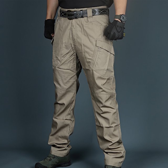 Pantalones largos para hombre, pantalones de senderismo con bolsillo, resistentes al agua y antidesgarros, pantalones militares ligeros de carga para pesca, pantalones para hombre