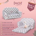 thumbnail image 2 of Delsit Toddler Couch and Kids Flip Open Foam Double Sofa, Gray with Stars, 2 of 9