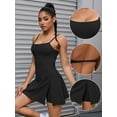 thumbnail image 3 of Unique Bargains Women's Tennis Dress with Built-in Bra Side Slit Slips Dresses L Black, 3 of 6