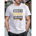 thumbnail image 1 of Camisetas para hombre con estampado "WOODEN SPOON SURVIVOR", camisetas informales de verano holgadas de manga corta y cuello redondo, ropa de moda para adultos, hombres, mujeres, adolescentes, jóvenes, 1 of 6