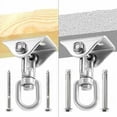 thumbnail image 5 of Support de Balançoire à Fonctionnement Fluide, Acier Inoxydable Robuste pour Buanderie Garage, Balançoire Libre à 360° avec Boucle de Sécurité Détachable pour Balançoire Intérieure Extérieure Suspensions de Plafond Anneau de Gym (2 Pack), 5 of 5