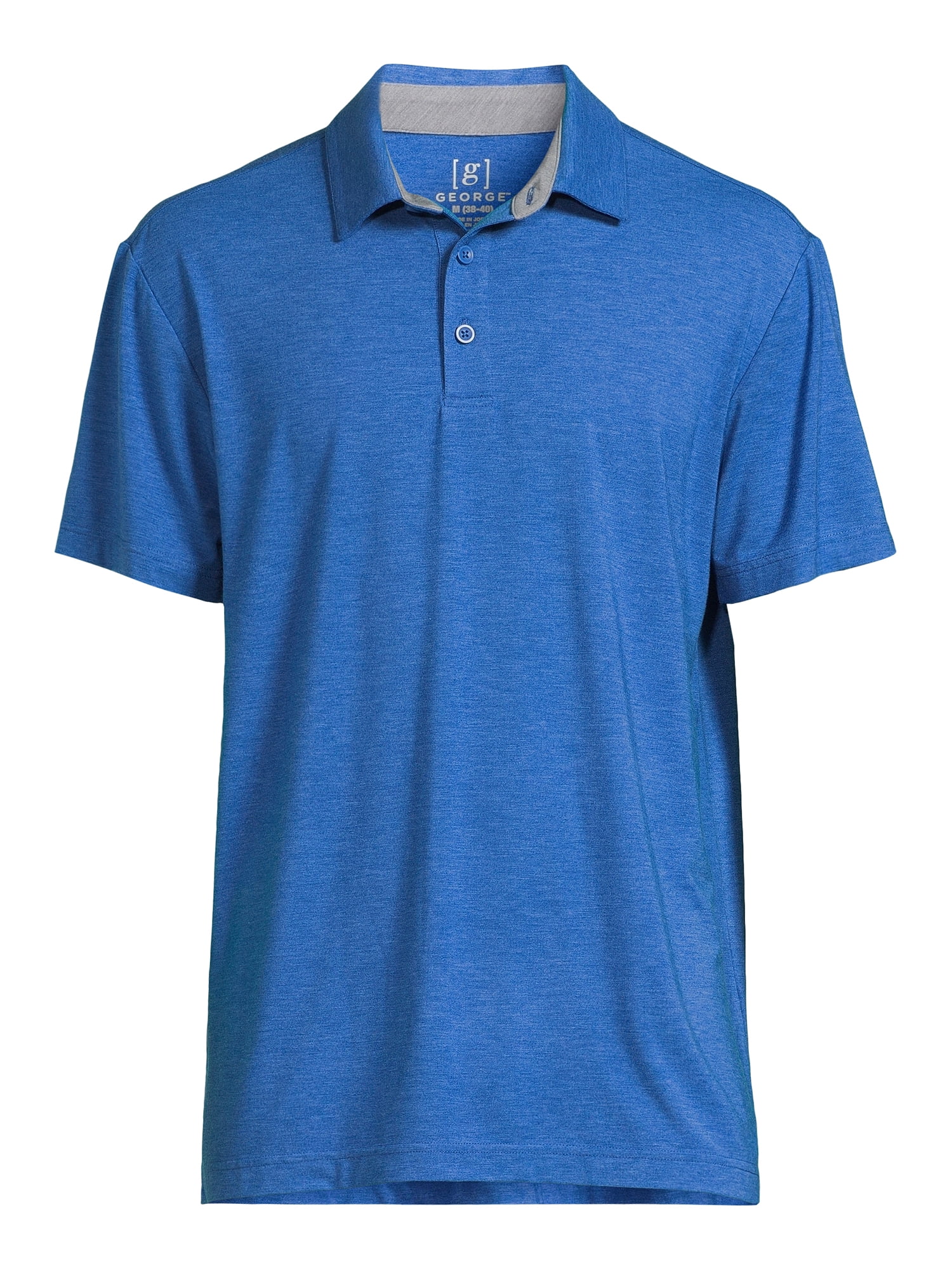 George Men’s & Big Men's Jersey Knit Polo Shirt with Short Sleeves, Sizes S-3XL