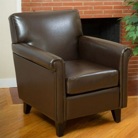 Trent Home Olivier Leather Club Chair in Brown