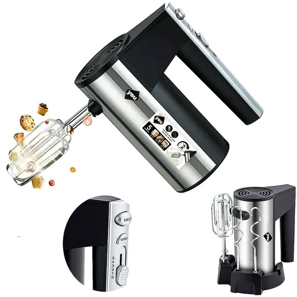 Batidora de Mano Eléctrica YOU 800w 5 Velocidades con Base y Accesorios