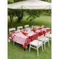 thumbnail image 3 of Outdoor Tablecloth with Umbrella Hole and Zipper, Valentine's Day Rectangle Table Cloth 60x84 Inch Waterproof Tablecloth, Gnomes Love Tree Branches Roses Pink Picnic Table Cover for Patio Camping, 3 of 7
