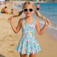 thumbnail image 6 of FOR U DESIGNS Girls' Sleeveless One-Piece Swimsuit Comfortable Tank Bathing Suit Swimwear with Short Bathing Suit Easter Gifts for Kids, Easter Egg Tulip, 6 of 7