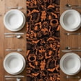 thumbnail image 6 of Black Halloween Table Runner - 90 Inch Long, Kitchen Dining Table Runner Dresser Scarves, Orange Spooky Pumpkin Ghost Cobweb Farmhouse Decor for Coffee Tables Wedding Party Banquet, 6 of 8