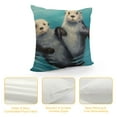 thumbnail image 4 of COMIO  Animal Otter Living Blue Green Throw Pillow Covers Decorative Pillowcase Square Cushion Cases for Home Sofa Bedroom Livingroom, 4 of 5