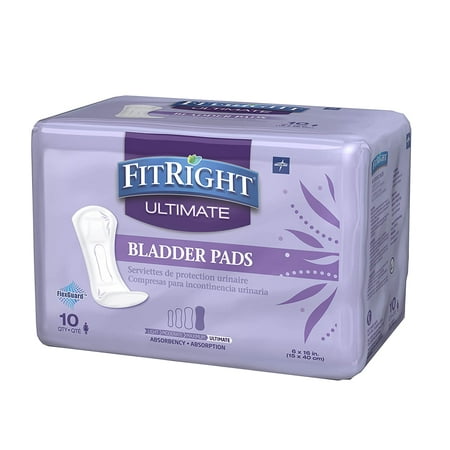FitRight Incontinence Bladder Control Pads, Ultimate Absorbency, 10 Count