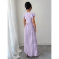 thumbnail image 2 of Mauve Purple Women Ruffle Sleeve Pleated Maxi Dress With Scoop Neck And Relaxed Fit, 2 of 6