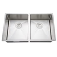 thumbnail image 3 of Wells Sinkware 33 in. Handcrafted 16 Gauge Undermount 50-50 Double Bowl Stainless Steel Kitchen Sink, 3 of 5