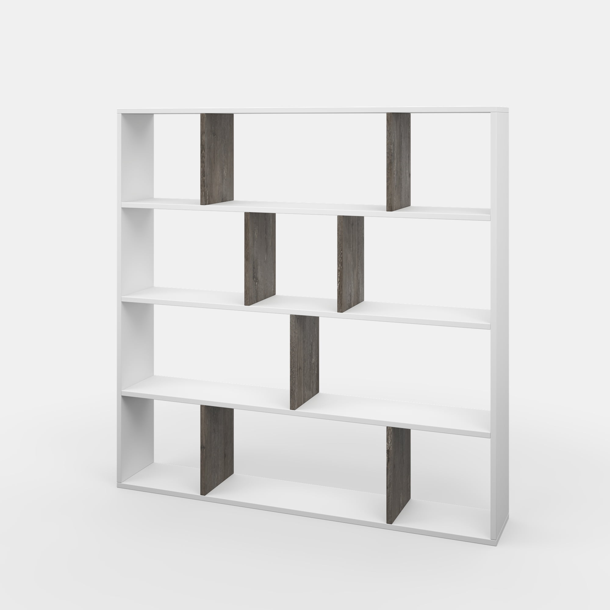 Ada Home Decor Hobdi 4 Tier Open Shelf Cube Modern Bookcase, White/Anthracite