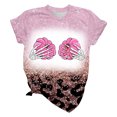 thumbnail image 4 of TSADFHJI Hauts d'Été pour Adolescentes Femmes Décontracté Simple Col Rond Manches Courtes T-Shirt Mode Imprimé Amusant m Blanc, 4 of 4