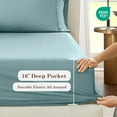 thumbnail image 5 of Hyde Lane 900 Thread Count Cotton Rich Queen Sheet Set - Soft, Durable Alpha Cotton®, Sateen Weave, Deep Pocket 16 Inches, Ultra-Comfort Bedding Set (Queen, Aqua Blue), 5 of 13