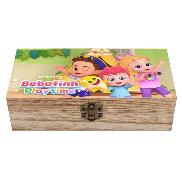 Bebefinn: Hora de Jugar Caja Organizadora de Madera Rústica - Caja Decorativa Multifuncional para Escritorio, Hogar, Oficina, Joyas y Manualidades