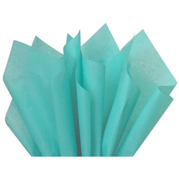 Pack Of 480, Solid Caribbean Teal Tissue Paper 20 X 30" Sheet Half Ream Made From Post Industrial Recycled Fibers