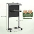thumbnail image 3 of Costway 2 PCS Mobile Lectern Podium Height Adjustable Rolling Laptop Cart Black, 3 of 9