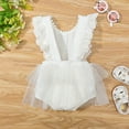 thumbnail image 3 of IBTOM CASTLE Baby Girls Lace Bodysuit Boho Clothes 1st Birthday Cake Smash Outfit Newborn Photography Outfits Summer Sunsuit 3-6 Months White Lace, 3 of 8