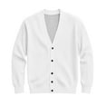thumbnail image 5 of Kixjoy White Cardigan Sweaters for Men V Neck Button Down Ribbed Knitted Sweater Lightweight Fashion Big and Tall Long Sleeve Jacket Fall Casual Soild Sweaters for Men, White 4XL, 5 of 7