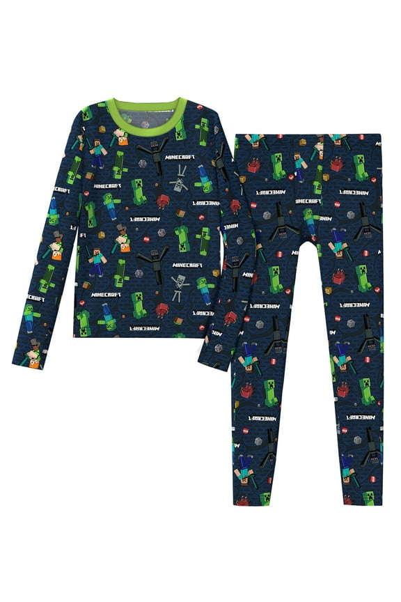 Climateright By Cuddl Duds Minecraft Boys Thermal Set, Sizes S-L