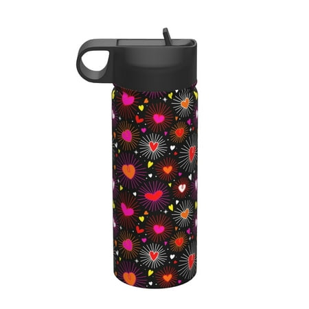 

Noikeo Geometric Hearts for 18 oz Stainless Steel Sports Water Cup Flask Insulated Water Bottle With Straw Sports Water Cup Flask Wide Mouth Travel Thermal Mug
