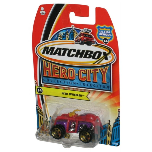 Matchbox Hero City Collection (2003) Ultra Heroes Red Web Wheeler Toy Car #14