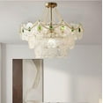 thumbnail image 4 of FINE MAKER Modern Crystal Chandeliers, 23.6 Inch Gold Luxury Pendant Light, 3-Tier Crystal French Hanging Ceiling Lamp Fixture for Entryway Bedroom, 4 of 7