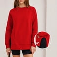 thumbnail image 6 of Enjoytime Womens Sweatshirt Crew Neck Side Split Pullover Tops Fall Winter Casual Plus Size Long Sleeve Sweatshirts, 6 of 8