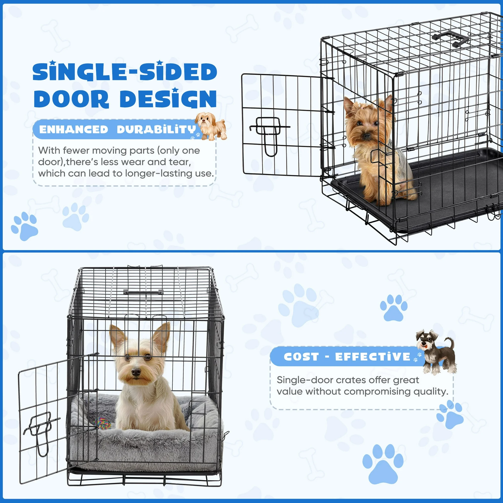 CONCETTA Single Door Dog Crate, 30 Inch, With Divider photo 4