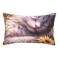 thumbnail image 1 of Balery Warm Sunflower Sleeping Cat Funda de Cojín Estampada, Regalos para Mujeres, Regalos de Amor para Ella, Regalos para Novia o Esposa, Funda de Almohada-16"x24", 1 of 6