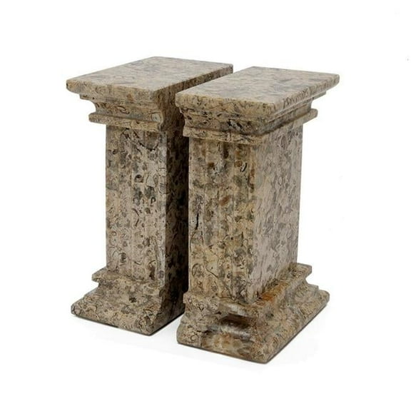 Marble Crafter BE40-FS Renaissance Bookends, Fossil Stone