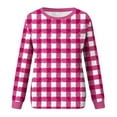 thumbnail image 5 of Ashirexll Crewneck Sweatshirts Women, Fall Sweatshirts for Women, Ladies' Casual Long Sleeve Round Neck Plaid Sweatshirts Tops, 5 of 5