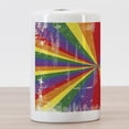 thumbnail image 3 of Pride Ceramic Toothbrush Holder, Radial Vintage Style Scratched Backdrop for Homosexual Gay Lesbian Couples Print, Decorative Versatile Countertop for Bathroom, 4.5" X 2.7", Multicolor, 3 of 4