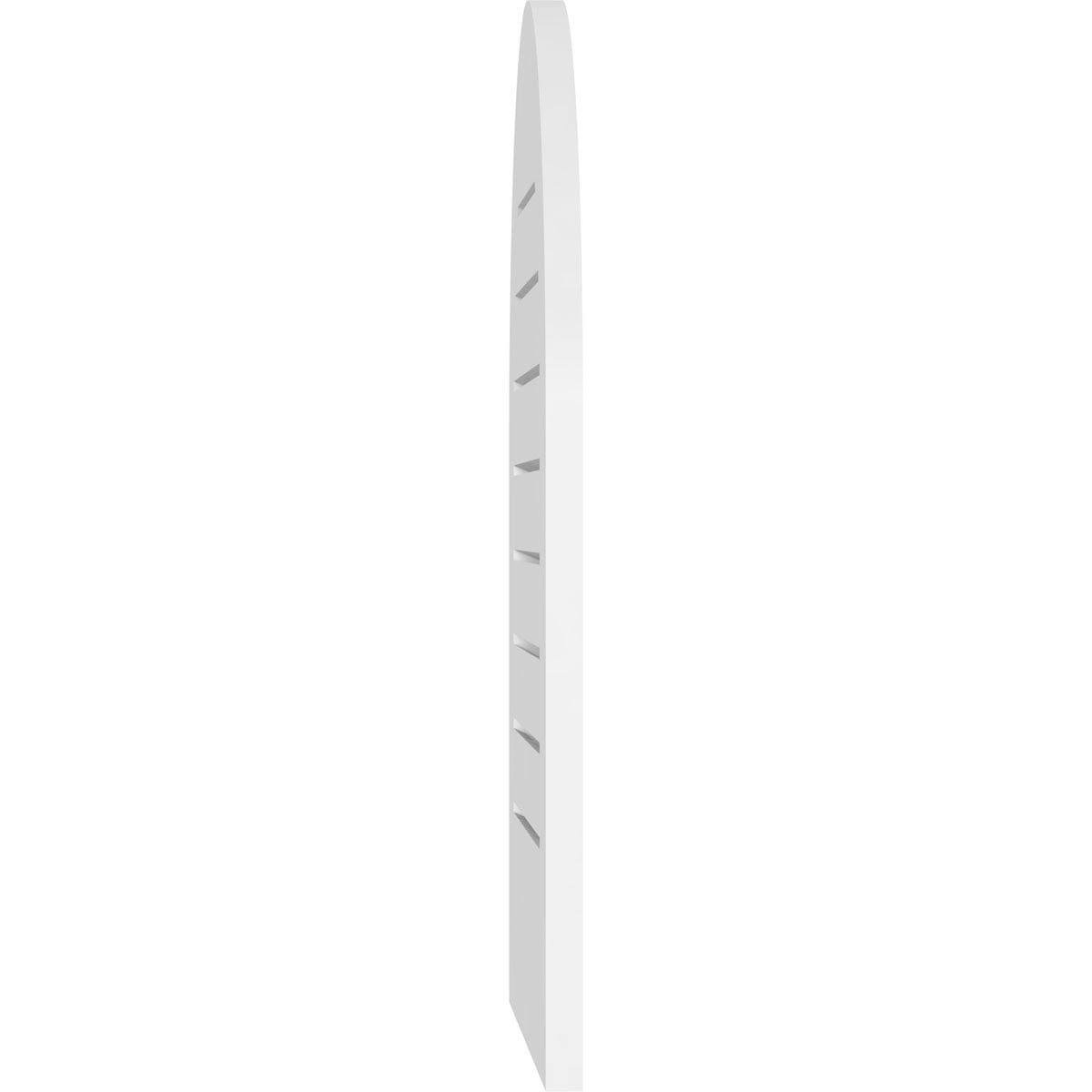 14"W x 42"H Round Top Surface Mount PVC Gable Vent: Functional, w/ 3-1/2"W x 1"P Standard Frame