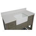 thumbnail image 6 of Charlotte 48" Farmhouse Bathroom Vanity with Weathered Gray Cabinet and Quartz Top, 6 of 6