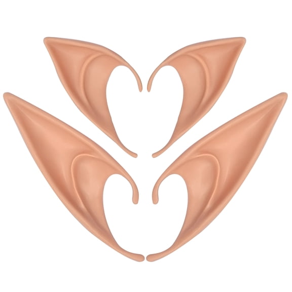 2 Pairs of Big and Small Role Playing Fairy Ears, Halloween Anime Party Dress Up Vampire Dress Up Latex Elf Ears Party Supplies