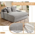 thumbnail image 5 of 63" x 65" Oversized Chaise Lounge Chair, Corduroy Upholstered Sleeper Sofa with Wireless Charging and 2 Cup Holders, Sleeper Couch for Living Room, Bedroom, Home Theater, 5 of 6