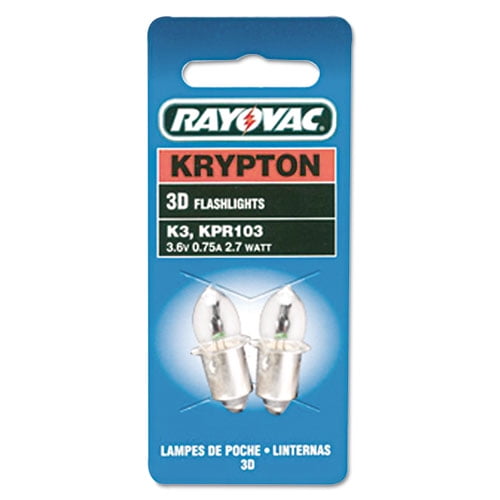 Rayovac K3 Krypton Replacement Bulb for 2D Flashlight, 2 Pack Walmart