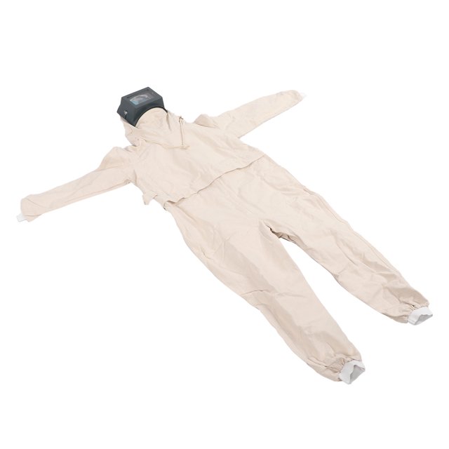 Work Clothing, Detachable Breathing Valve Full Protection Dustproof Breathable Beige For Sand Blasting