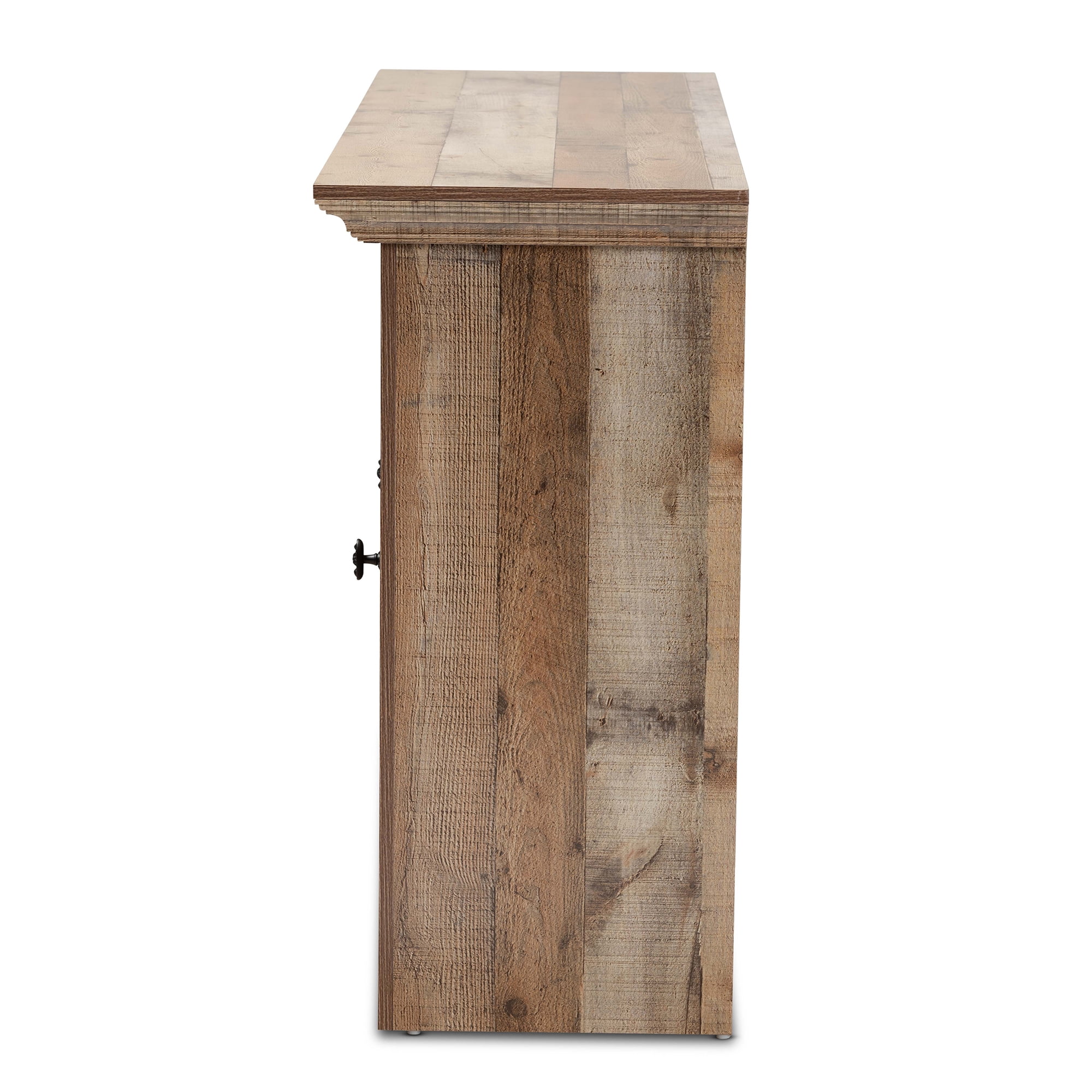 Baxton Studio Albert Modern and Contemporary Farmhouse Rustic Finished Wood 2-Door Dining Room Sideboard Buffet