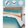 thumbnail image 4 of Quilts Twin Size Bedding Set, Teal Burnt Orange Ombre Lightweight Quilted Comforter, Contemporary Gradient Abstract Art Soft Reversible Bedspread Coverlet with Pillow Covers for All Season, 68" x 86", 4 of 7