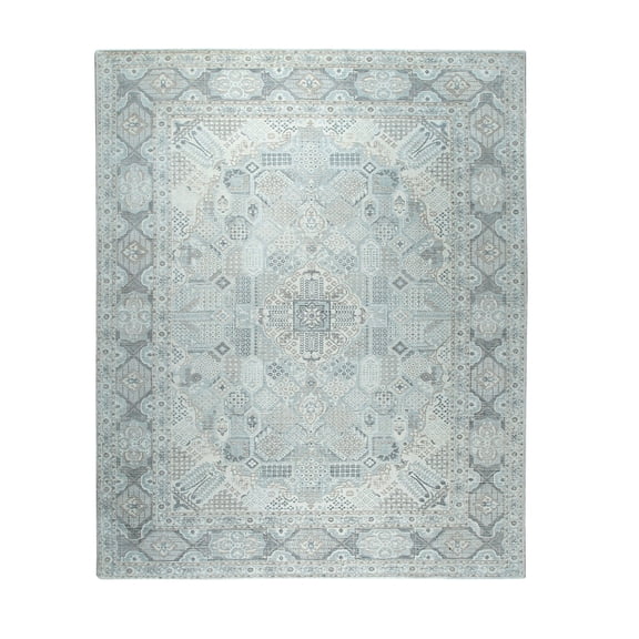 EORC QT2419GN4X6 Hand-Knotted Wool Joshaghan? Rug, 4' x 6', Green Area Rug
